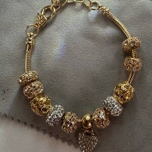Fashion Gold and Silver Charm Bracelet